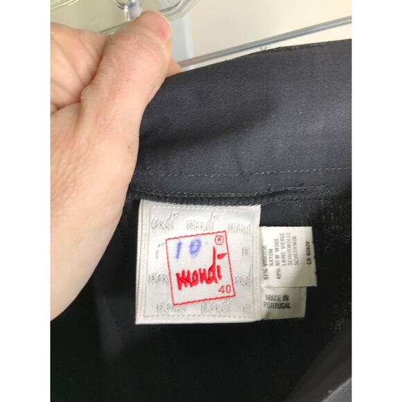 Mondi Trousers Wmns Size 40/10US BlueBlack Pleated Front Pants Vintage Timeless - Picture 6 of 6